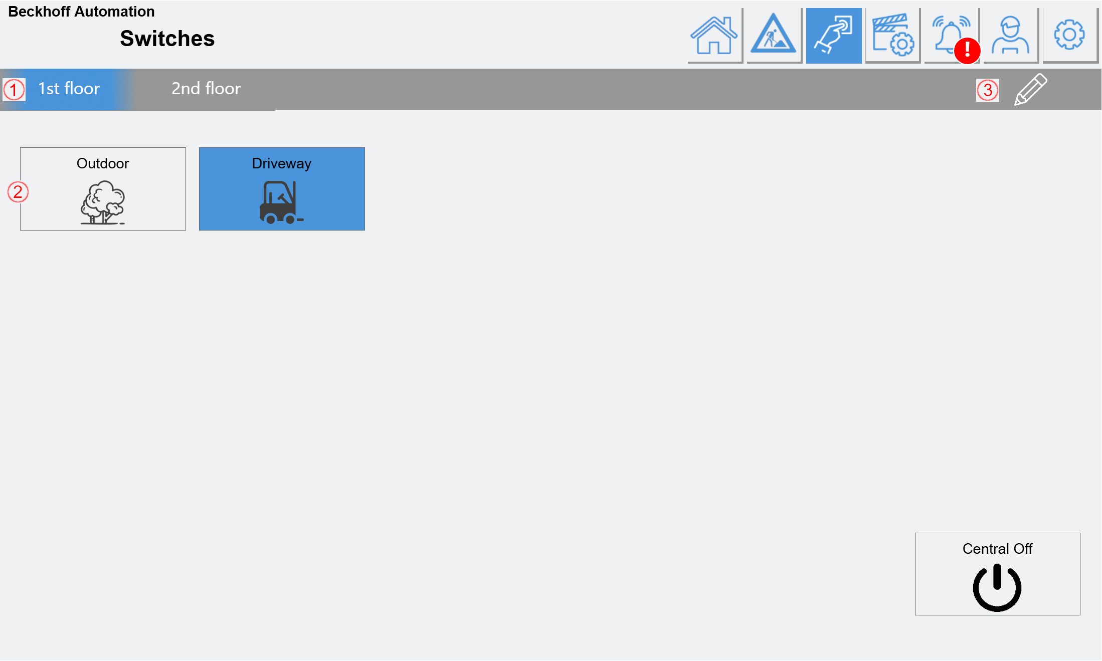 Touch control 1: