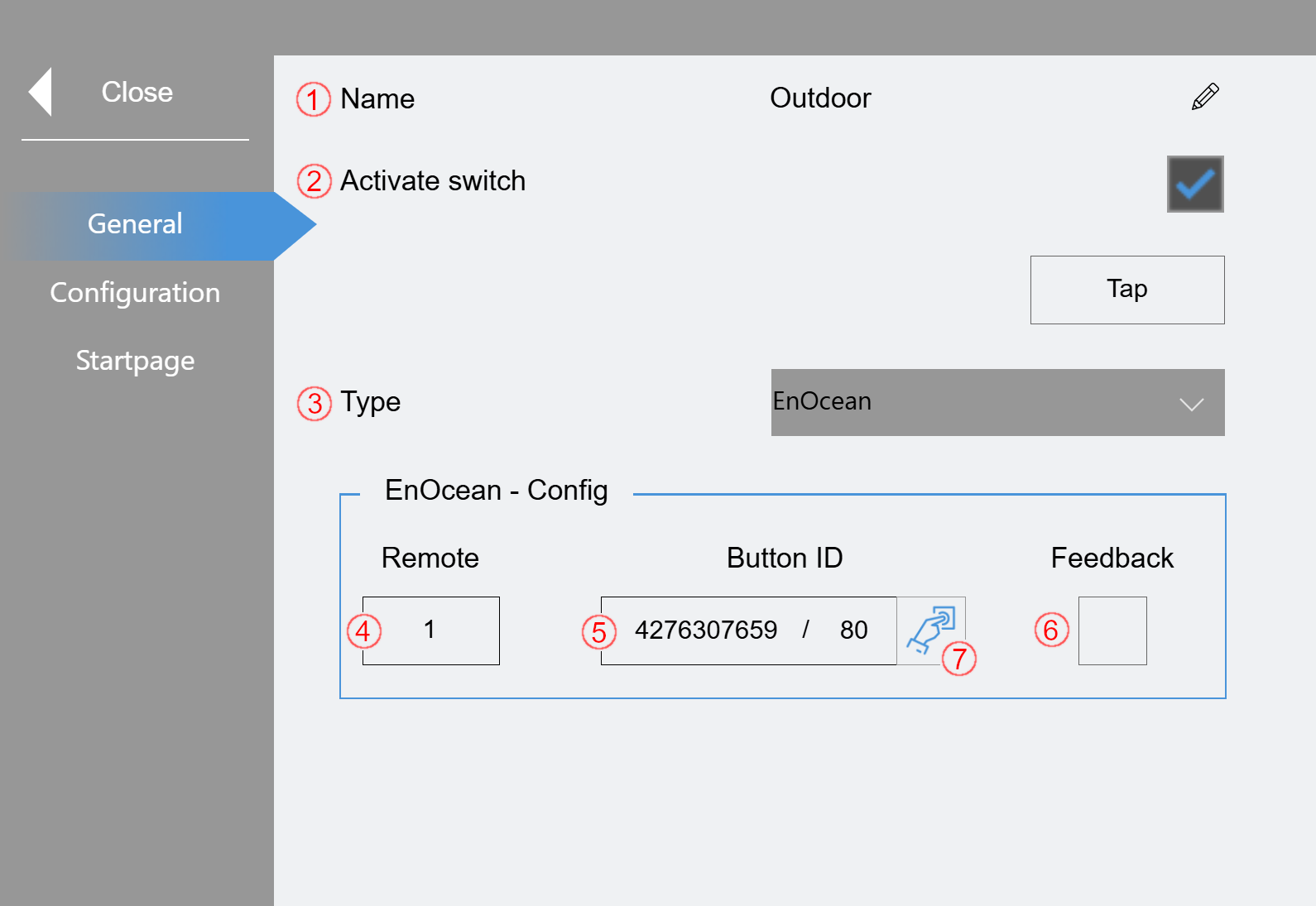"Switches" submenu 1: