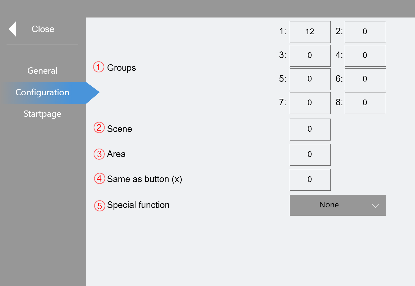 "Switches" submenu 2: