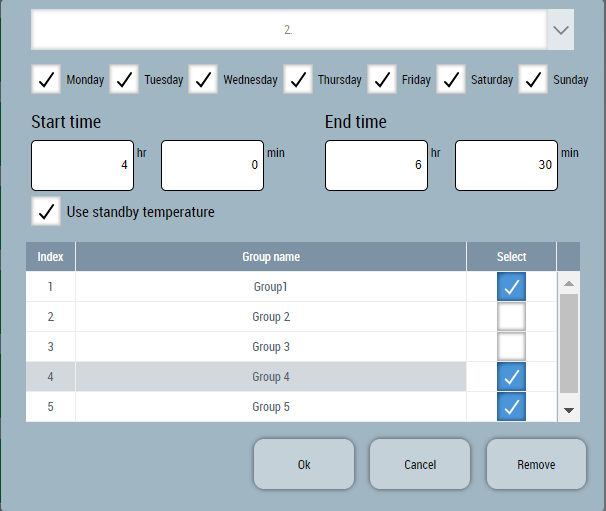 Edit or remove a schedule 1: