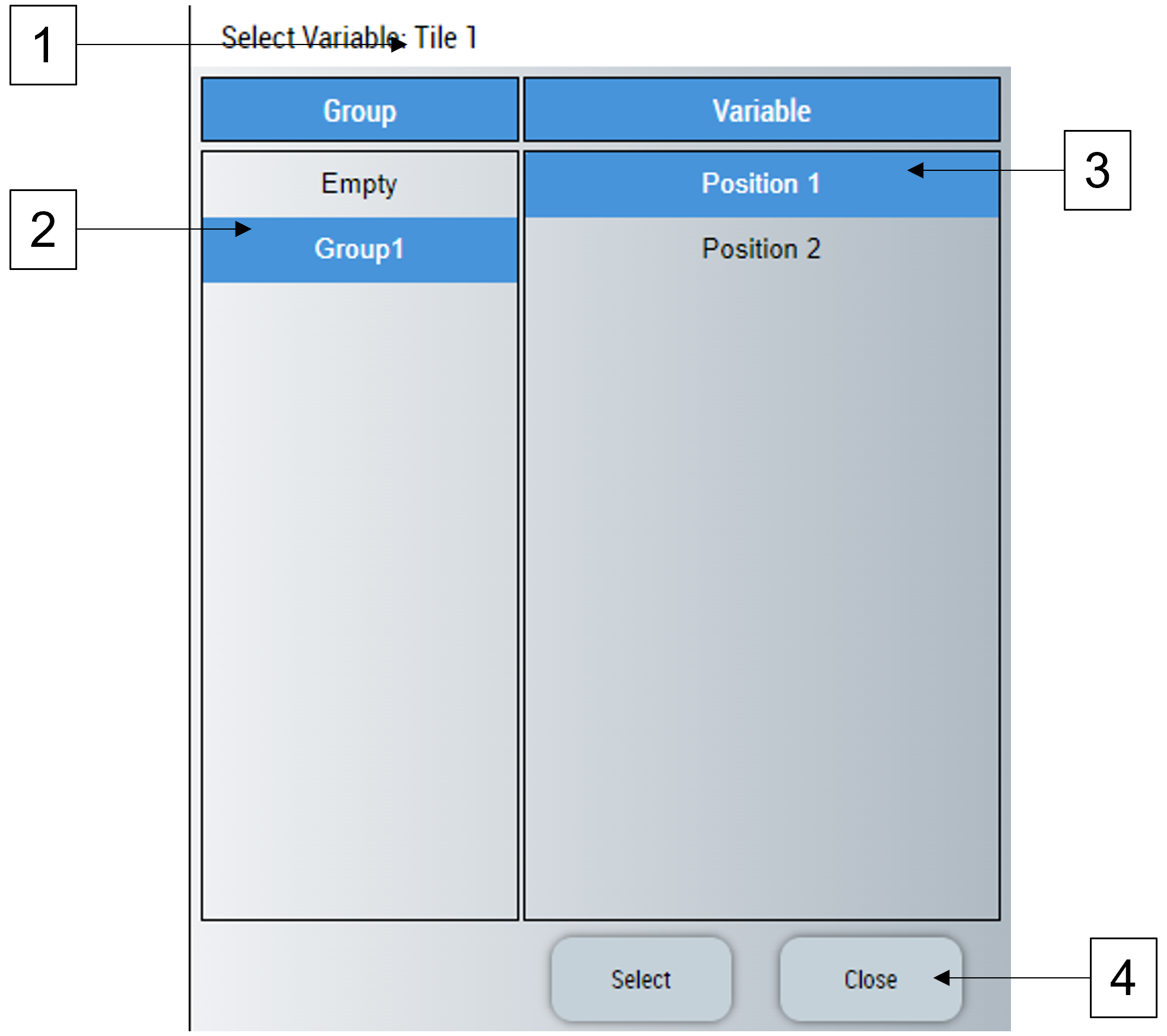 Change displayed variable of a tile 2: