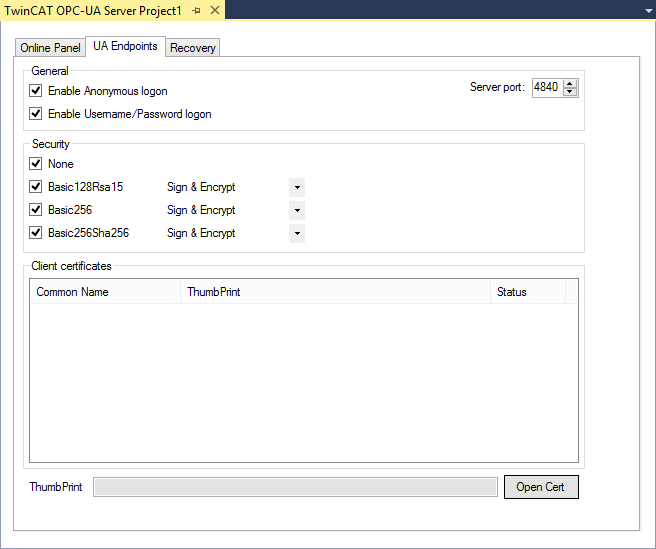 Configuring endpoints 1: