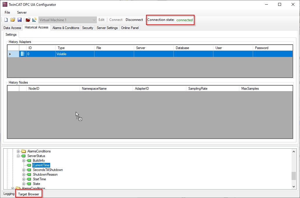 Configuring historical access 2: