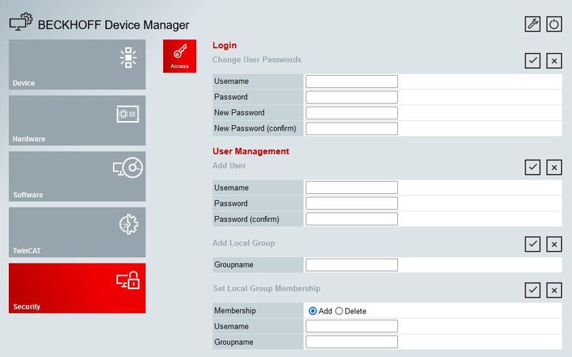 Changing the standard password 1: